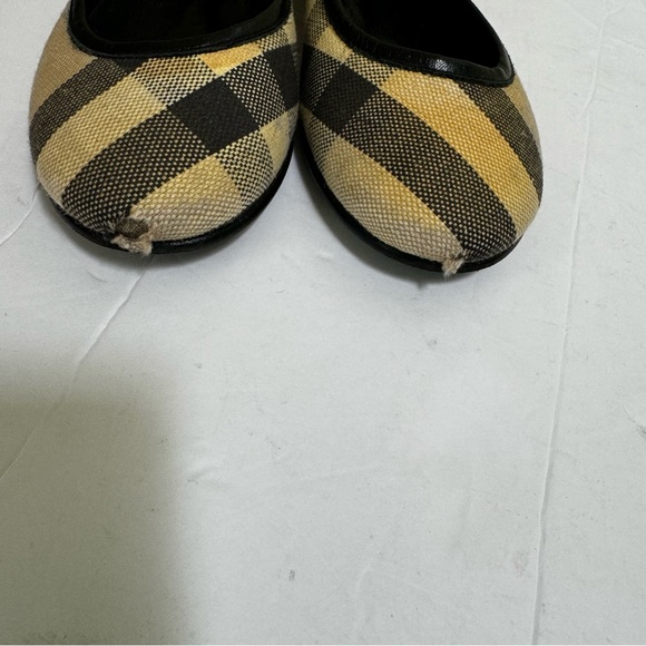 Burberry Adelle Nova Check Ballet Flats Shoes Leather Girls Cotton Logo Plaid 12 - Picture 7 of 16